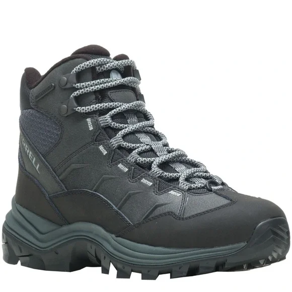 Merrell Women’s Warm 200 gram insulated Black Hiking Boots with Gray Laces - Picture 6 of 8